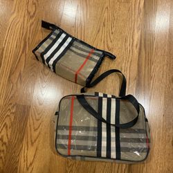 Two Makeup Bags Plaid 