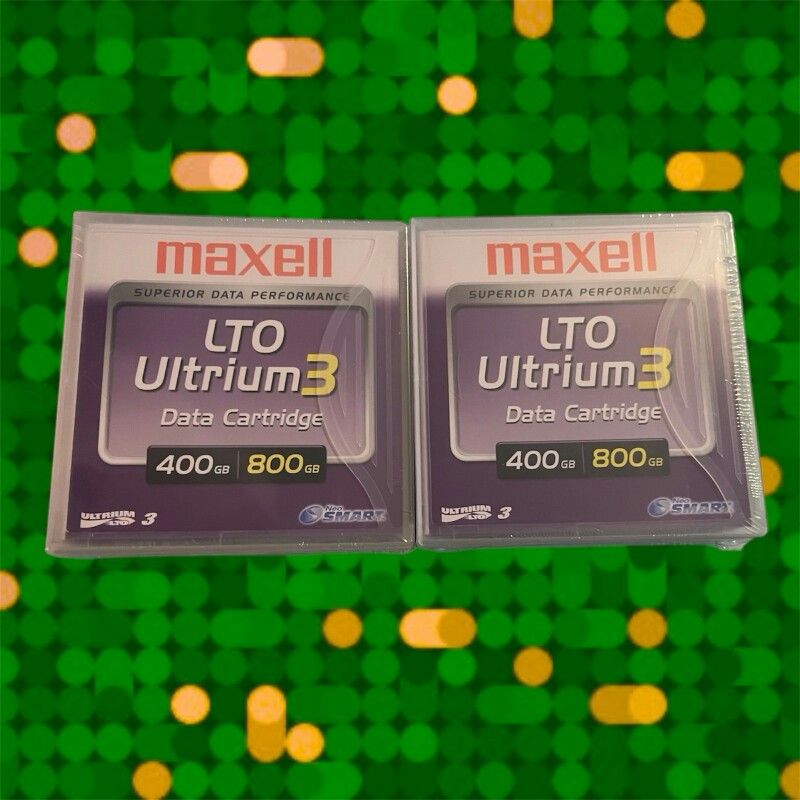 Lot of 2 New Sealed Maxell LTO3 LTO-3 Ultrium 3 400GB/ 800GB Data Cartridge Tape
