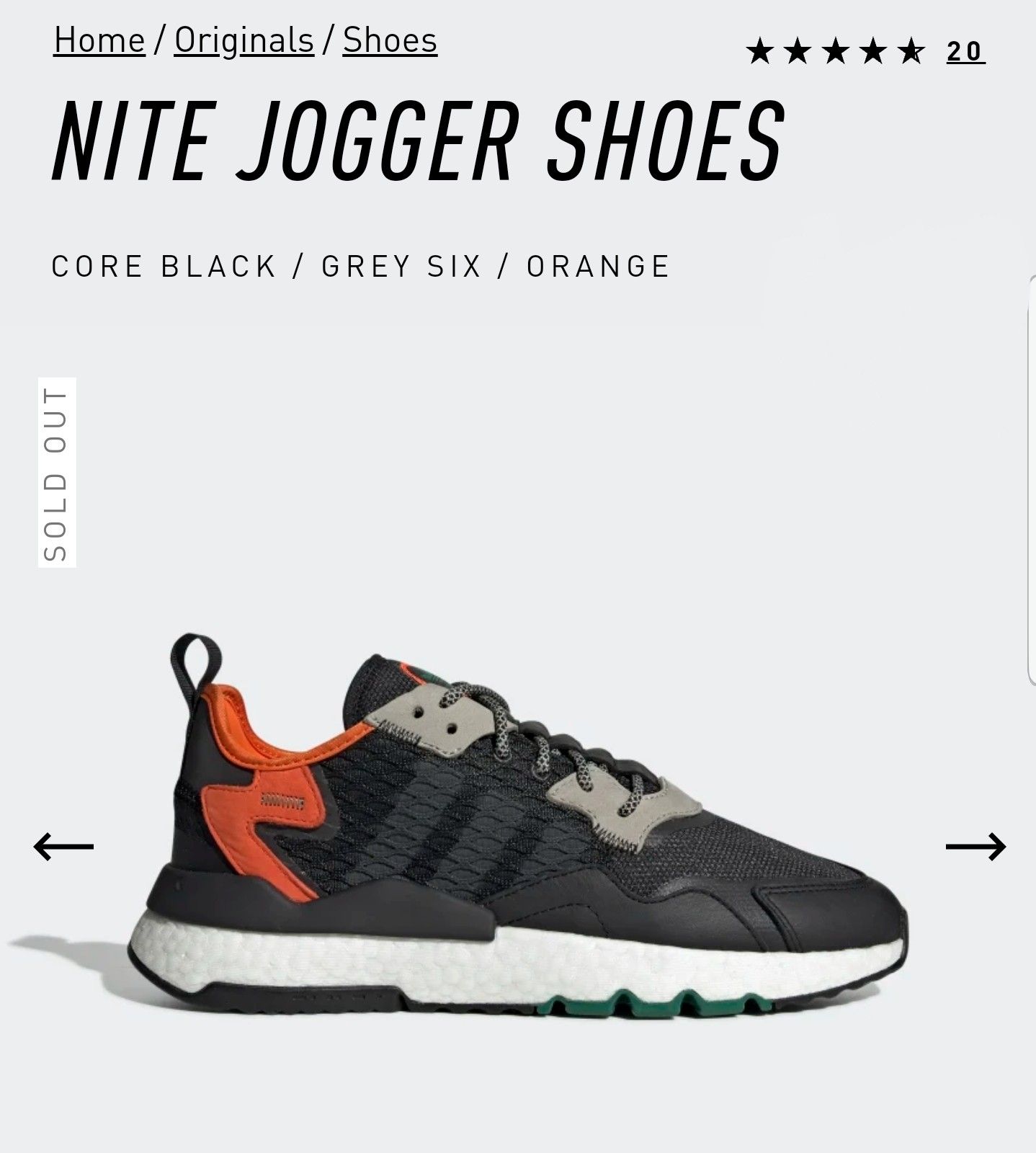 Adidas Nite Jogger Cordura Black Orange Size 13 EE5549