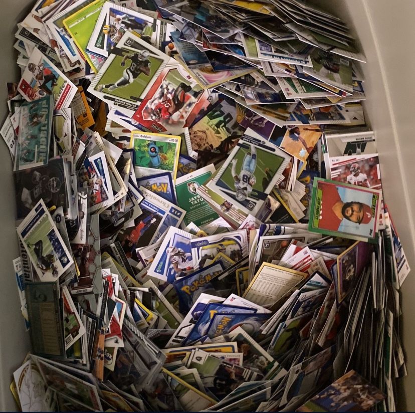 Container Filled With Sports Cards