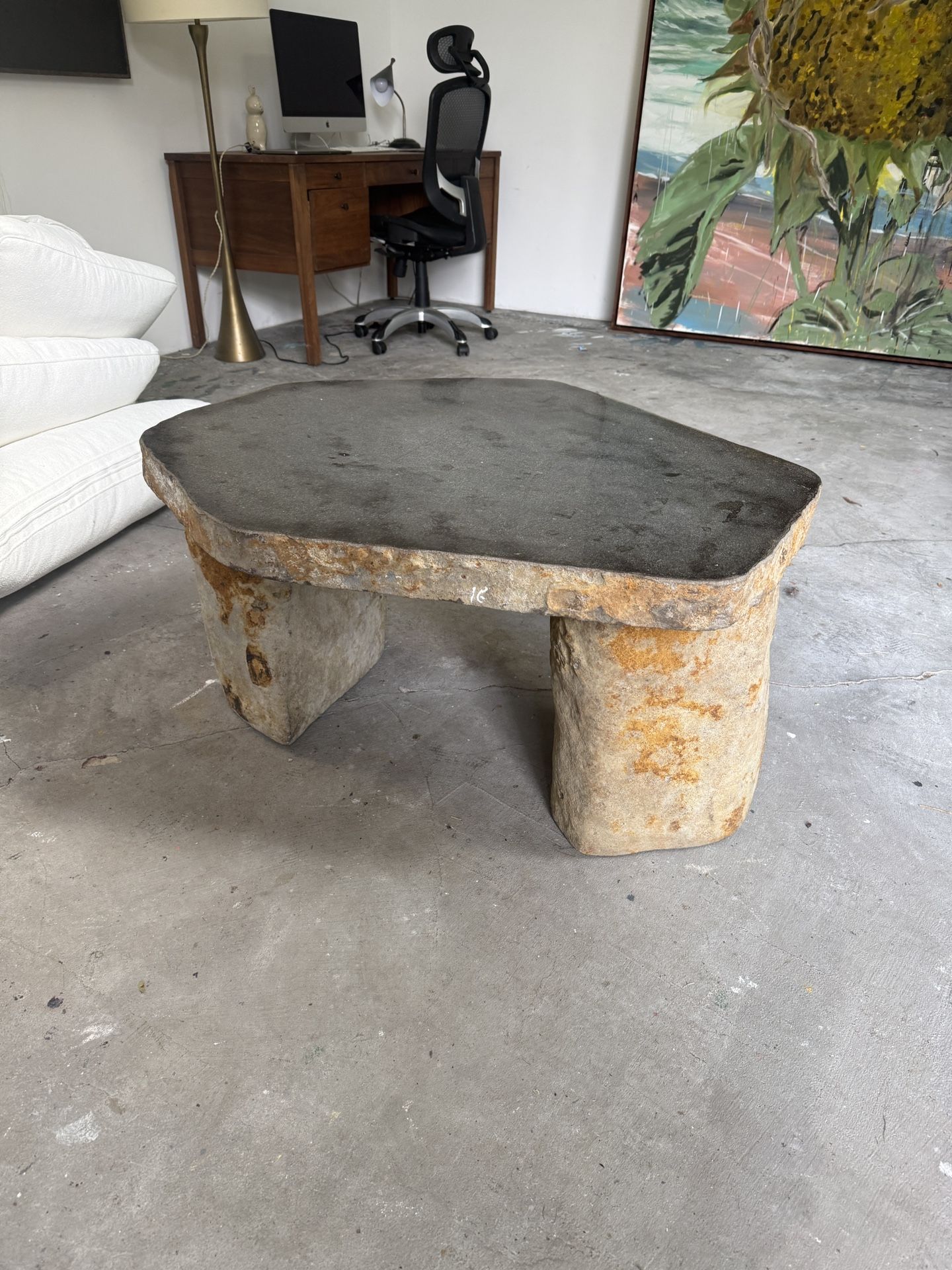 Stone Coffee Table With Side Table