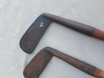 2 Antique Hickory Golf Putters are