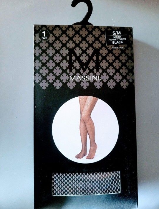Massini Women's Micro Fishnet Tights Black Size Small/Medium Halloween Costume