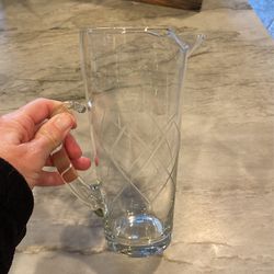 Cut Glass Cocktail Or Juice Pitcher - Vintage