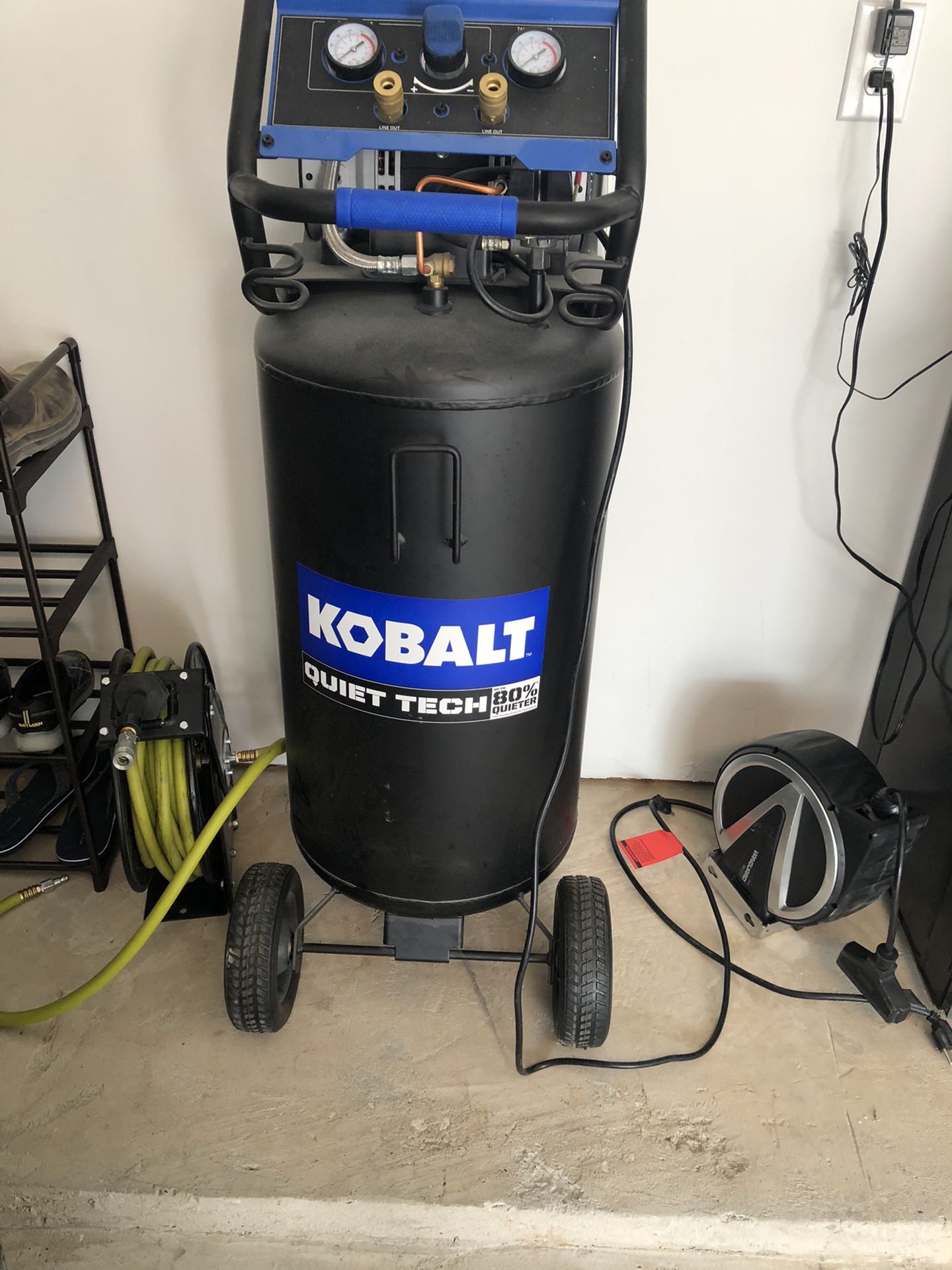 Kobalt 26 Gallon Air compressor with air hose reel