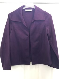 Jacket, purple suede-type fabric, by Simonton Says. Women's, size Medium