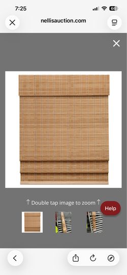 LazBlinds Cordless Bamboo Roman Shades For Windows, 34'' W X 60'' H