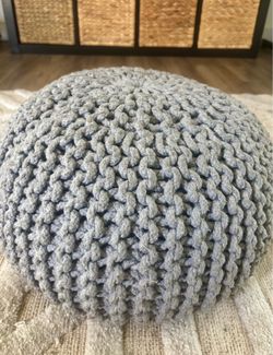 Knit Pouf Ottoman