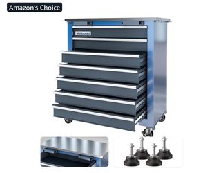 LARBANKE 7-Drawer Rolling Toolbox,Tool Box with 360° Lockable Wheels and Padded Feet,Tool Chest with Keyed Locking System and Drawer Liners, can be Co