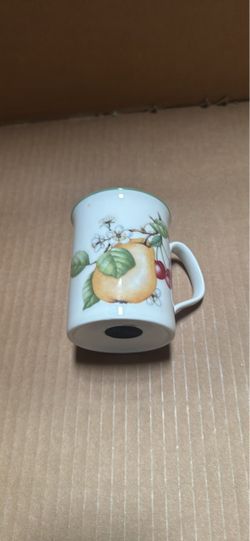 Vintage English Fine Bone China Mug – Orchard Fruit (Pears & Cherries) Made in England
