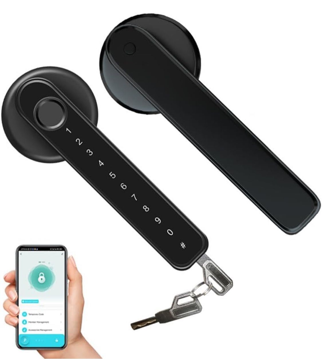 Fingerprint Smart Door Lock with Keypad Handle for Home, Apartment, Office, Front Door, Bedroom, Keyless Entry Door Lock