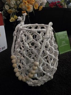 New Hanging Macrame Lantern Candle Holder