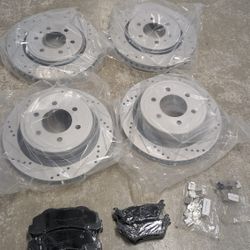 Front Rear Drilled Brake Rotors Pads Kit for Ford F-150 2012-2020