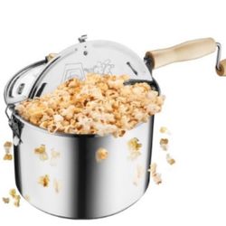 Great Northern Popcorn Original Stainless Steel Stove Top 6-1/2 Quart Popcorn Popper