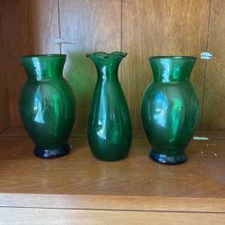 Green Stained Glass Vases