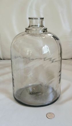 Vintage Clear Glass Terrarium Bottle Large Storage Jar Floor Vase 1950s