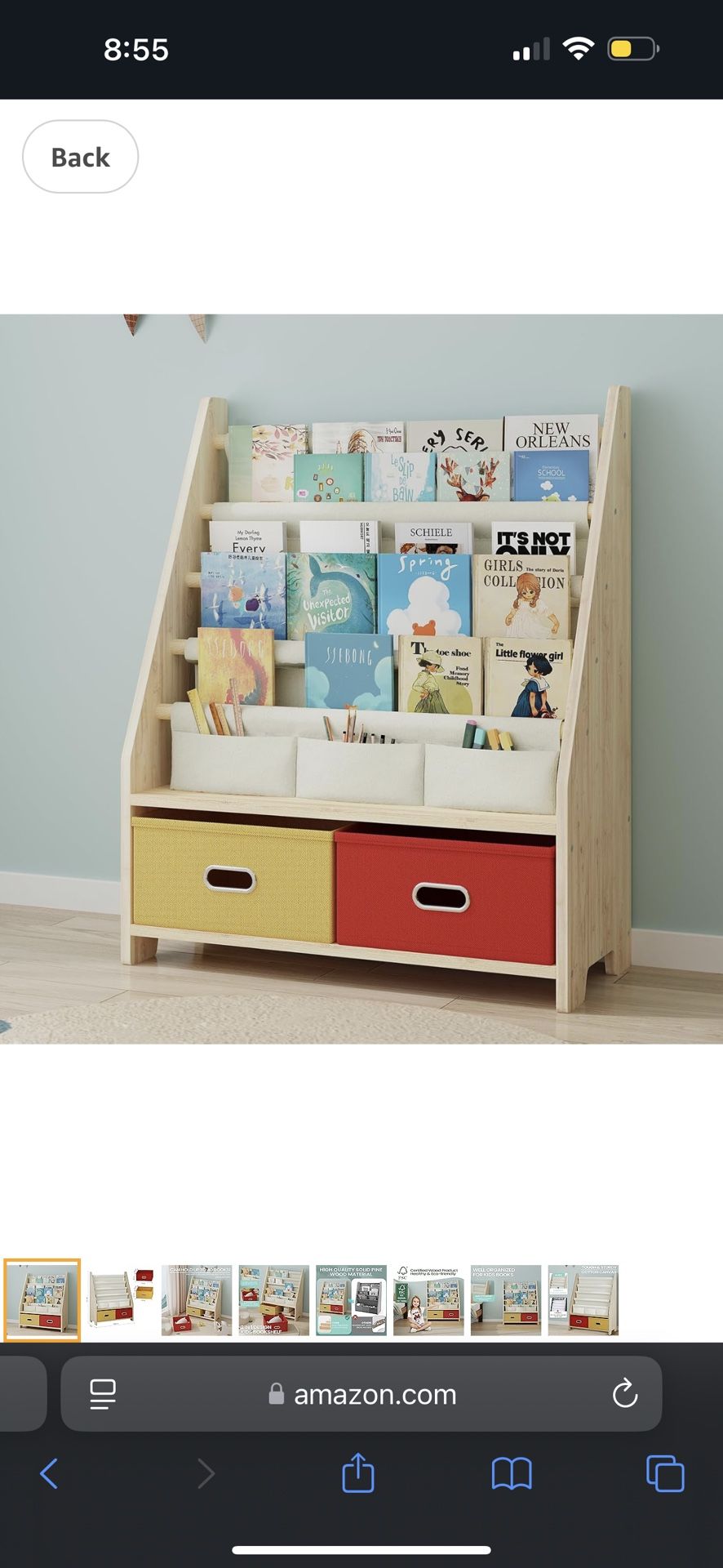 Kids Bookshelf With Storage