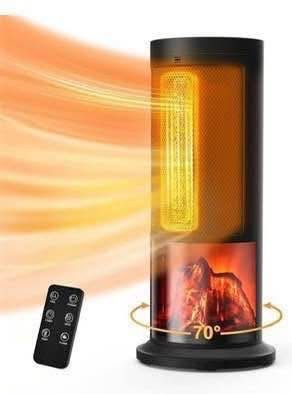 New 17" Space Heater, 1500W PTC Electric Heater for Indoor Use, 3 Modes & Adjustable Thermostat