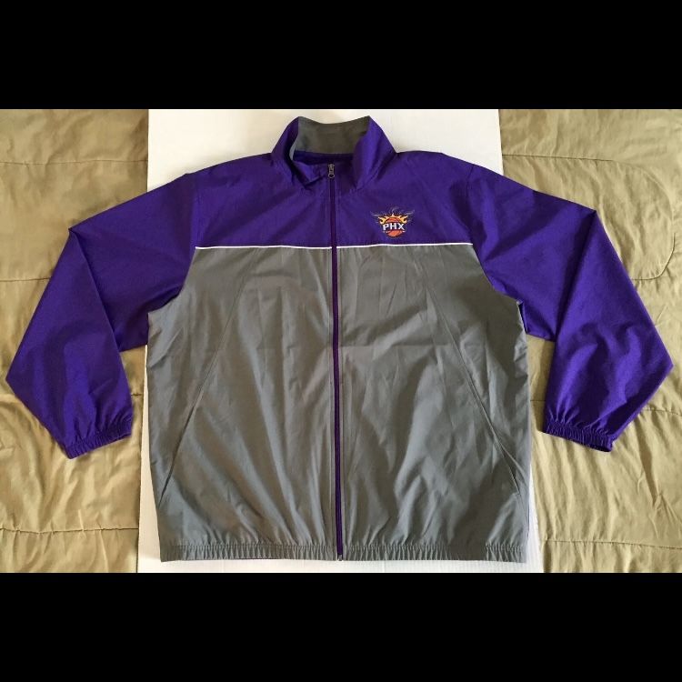 Phoenix Suns Jacket Size XXL Mens NBA Basketball Purple Gray Orange Windbreaker