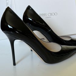 Jimmy Choo Patent Black Stiletto Heels