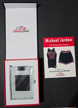 MICHAEL JORDAN 1997-98 Game-Worn Chicago Bulls Jumbo Jersey Swatch