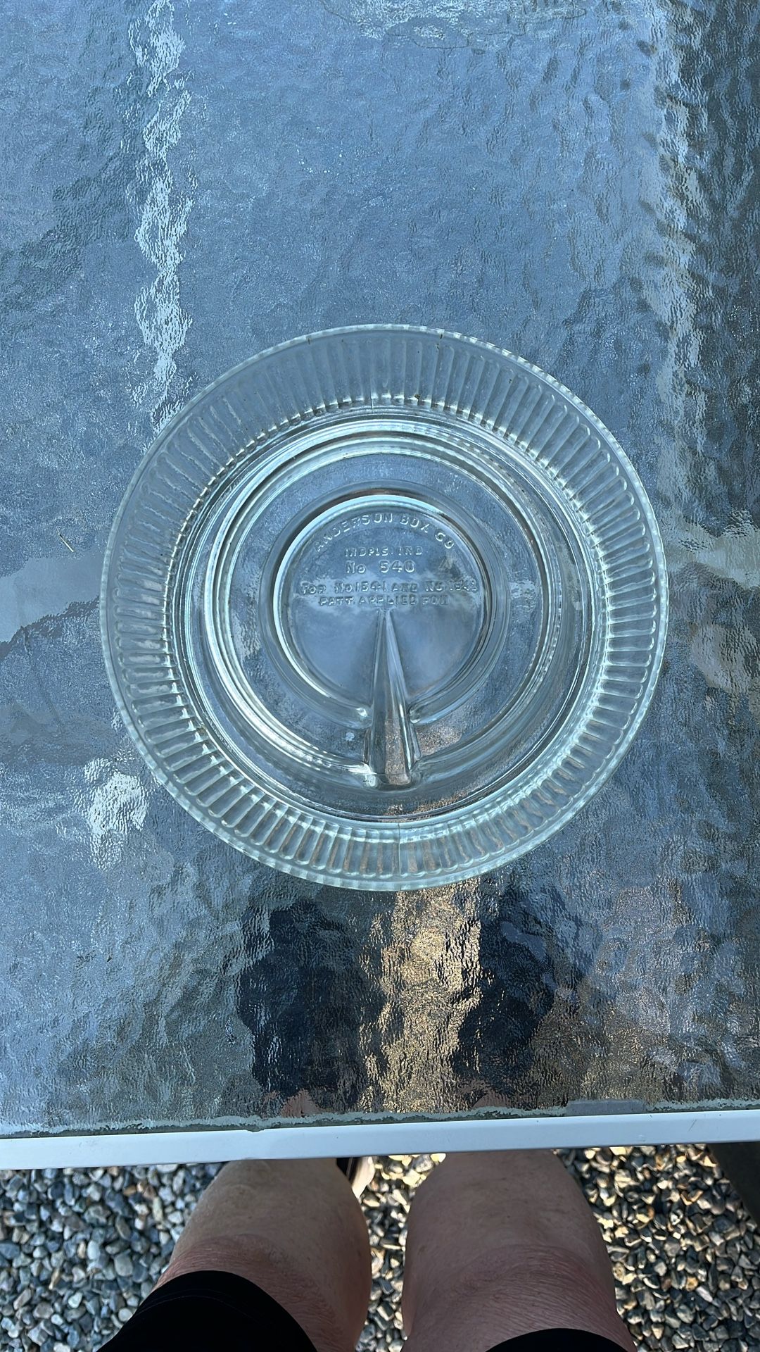 Vintage Glass Chicken 🐓 Waterer Base made by Anderson Box Co