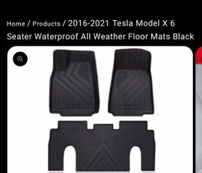 2015-2021 Tesla Model X 6 Seater Waterproof All Weather Floor Mats Black