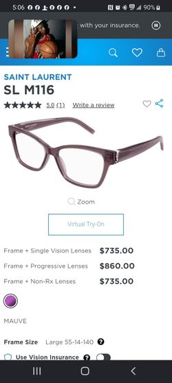 Saint Laurent SL M116 Eyeglasses Mauve
