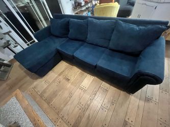 Blue Sectional Sofa w Chaise