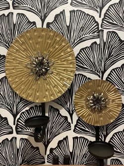 Gold Metal Wall Candle Holders – Decorative Floral Set