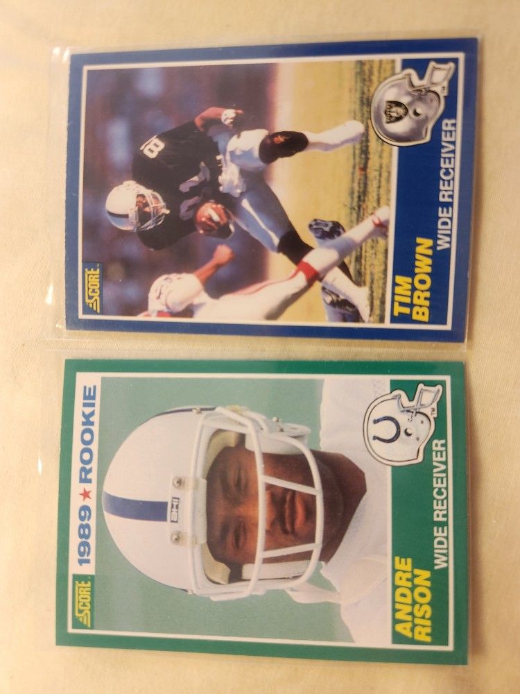 1989 Score football rookies and Michael Jordan 91-92 Upper Deck All-Star checklist cards