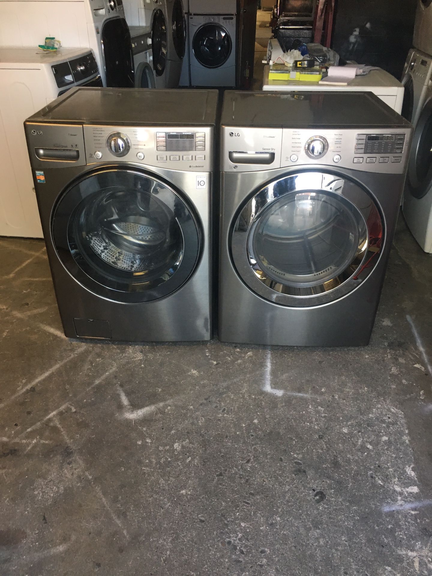 Set washer and dryer brand LG electric dryer everything is good working condition 90 days warranty delivery and installation