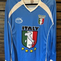 Italy Soccer Jersey Arza Sport MED Design Soccer Home Long Sleeve Shirt EUC