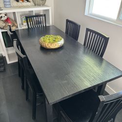 Black Wooden dining Room Table Set