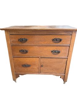 Antique Oak washstand/storage Cabinet/Bedside Table