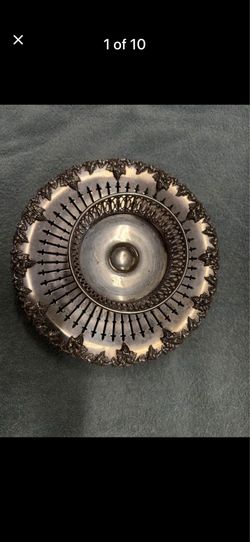 Engraved LBS Co Sheffield Silver Plate  Grapevine Pedestal Bowl Basket 607 VTG OR dog cat dish
