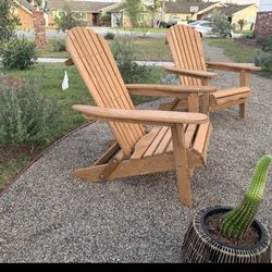 Folding Adirondack Chair Half Assembled Lounge Chair Outdoor Wooden Patio Chair for Lawn Garden Backyard Deck Fire pit Pool Beach 350lb Weight Capacit