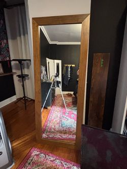 Solid wood floor length mirror