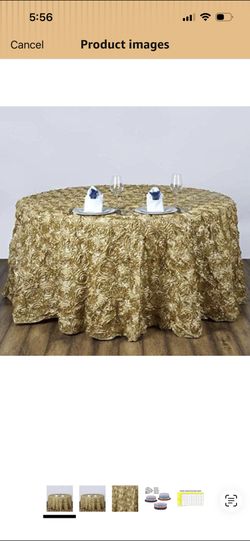 Rosette/Rose Pattern Round Tablecloth