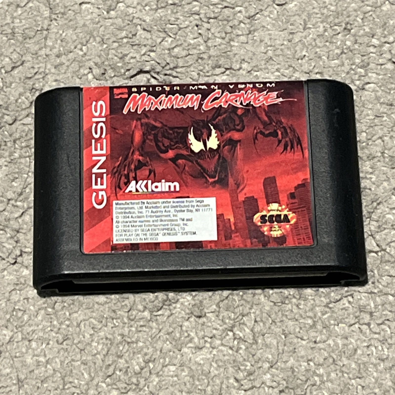 Maximum Carnage (Sega Genesis, 1994) Cart Only Tested