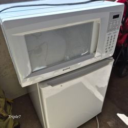 Kenmore White Countertop Microwave and/or White Mini Fridge
