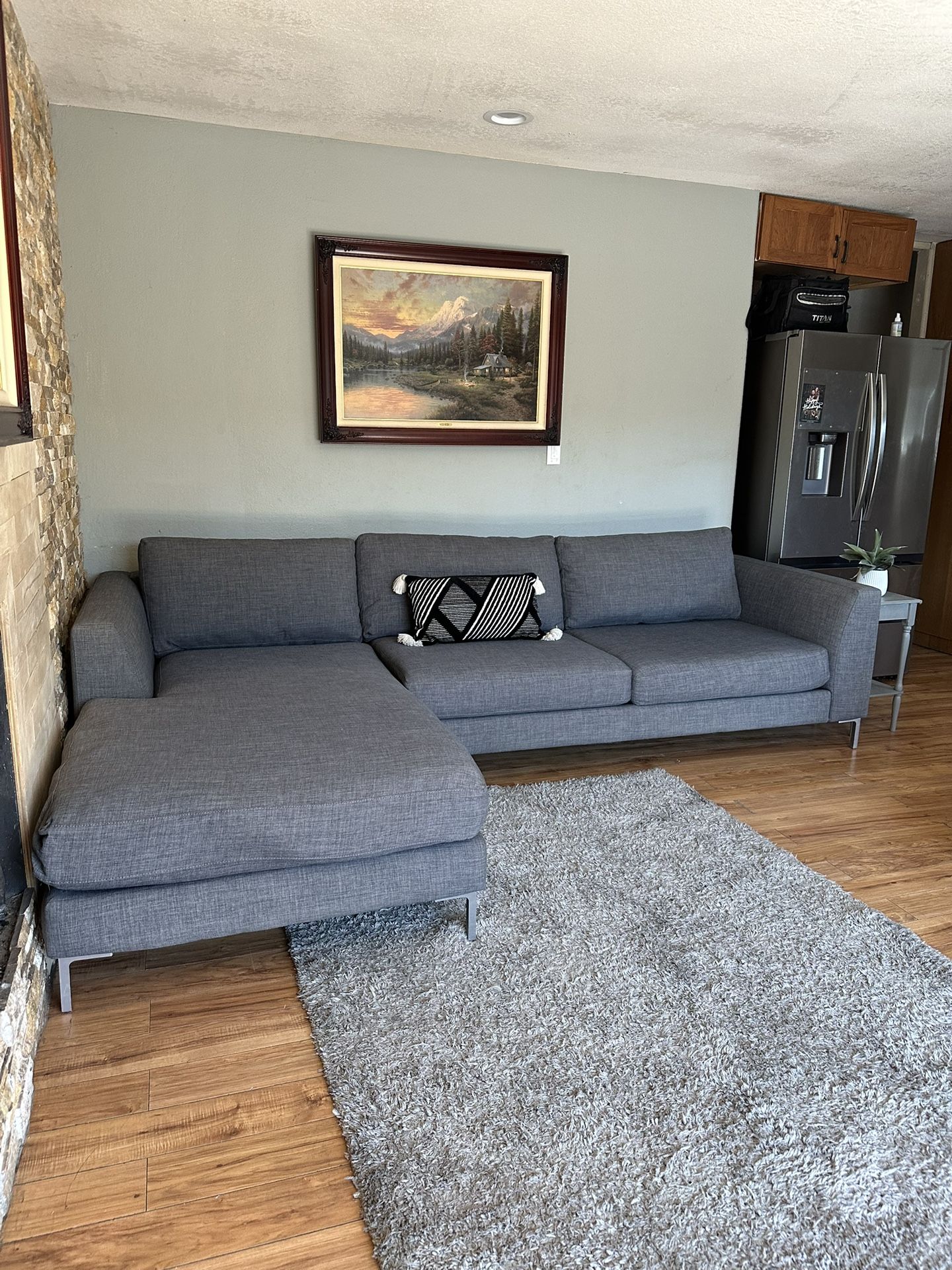 FREE DELIVERY- Macys Large Grey Sectional Sofa