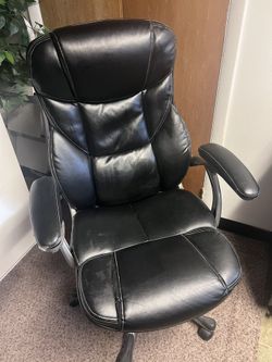 Fauteuil Osgood Leather Office Chair – Black