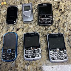 3 Black Berry Phones, 2 Samsung Phones And 1?LG Phone
