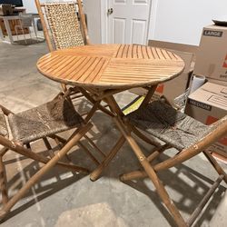 Outdoor Wooden Patio Table Set