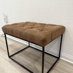 Threshold Faux Leather Padded Footstool