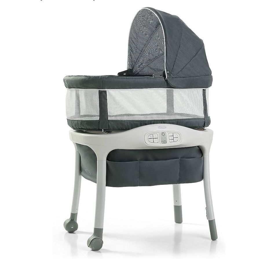 Graco Sense2Snooze Bassinet with Cry Detection Technology | Baby Bassinet Detects and Responds to Baby's Cries to Help Soothe Back to Sleep, Ellison ,