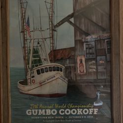 18x24 Gumbo Cook Off Picture Framed With Old Cypress Wood