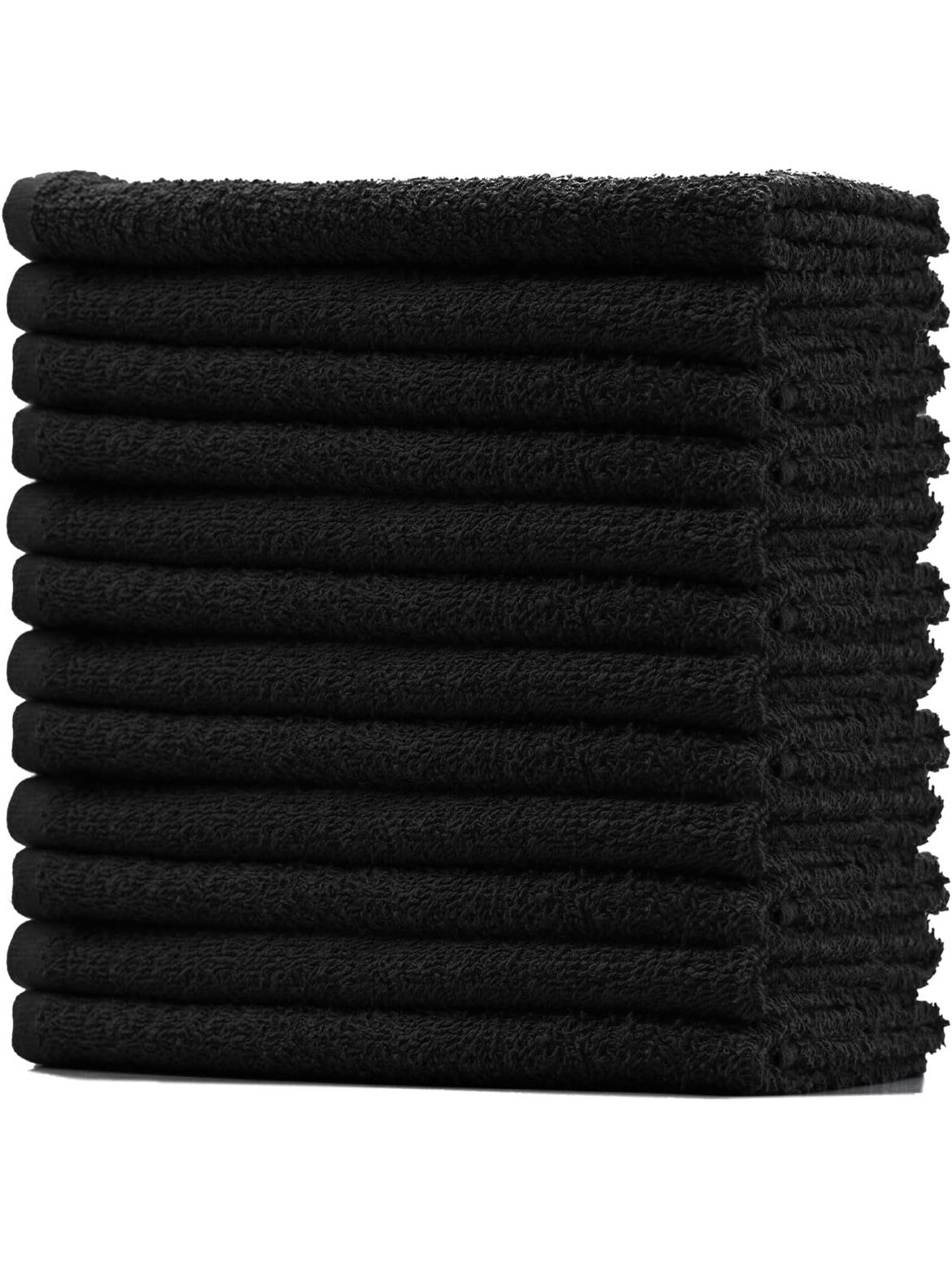 Bar Mop Towels – 17x25 inches, Pack of 12, Black – Dish Towels, Quick-Dry, Reusable Cleaning Rags for Kitchen, Home, Restaur