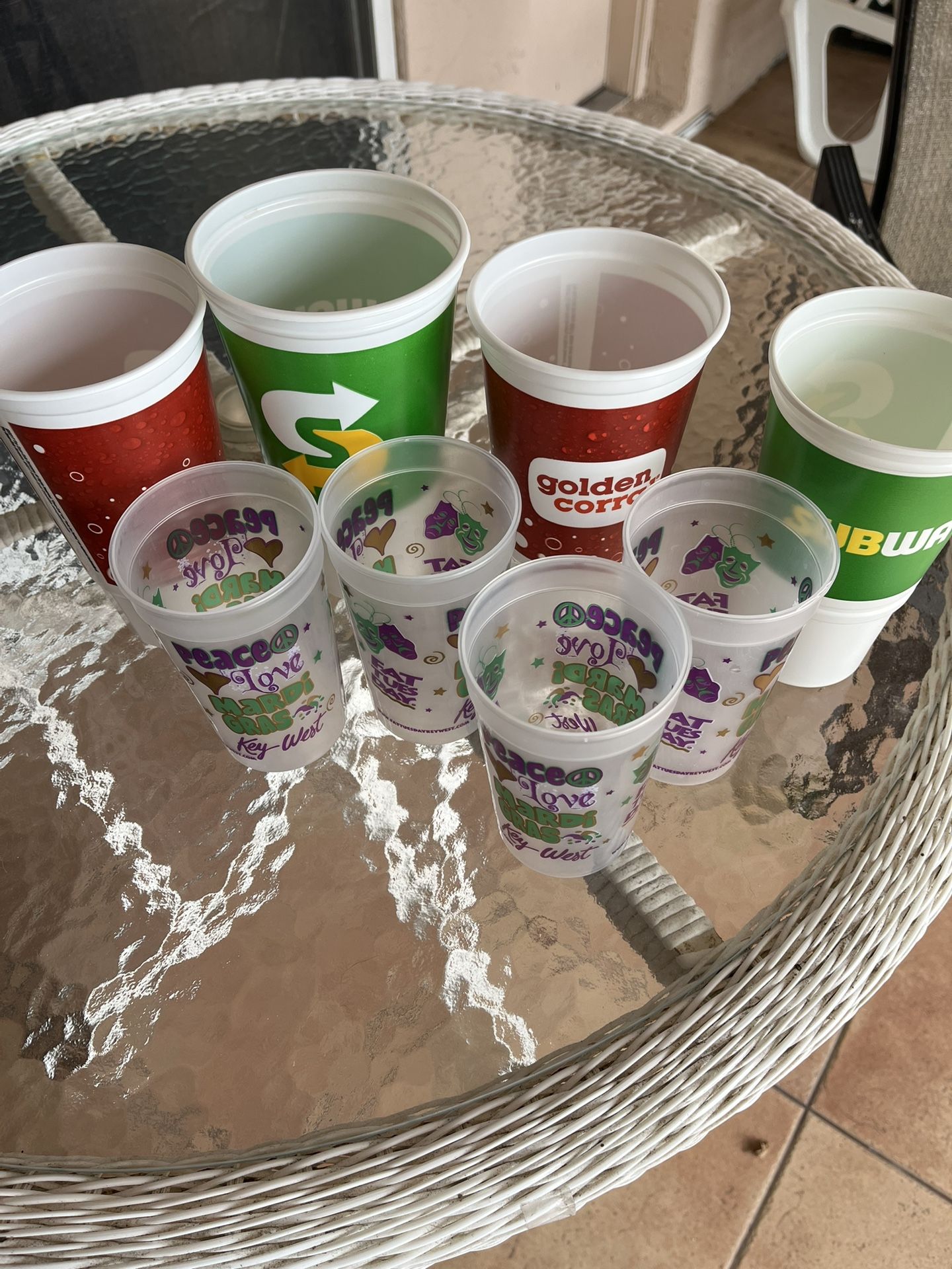 Vintage Plastic Advertising Cups